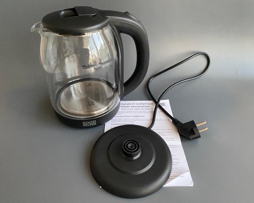 Бюджетный электрочайник со стеклянным корпусом Goodhelper KG